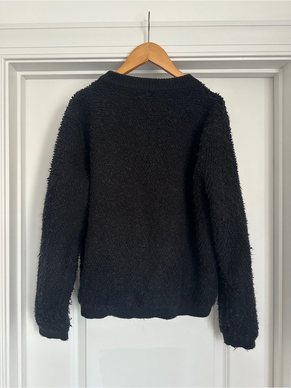 Line & Dot Black Teddy Bouclé Button Up Cardigan - Picture 6 of 7